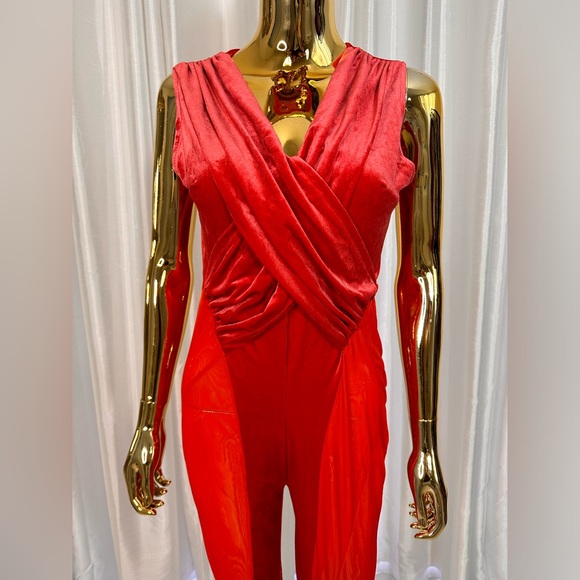 Red Sheer Bodysuit  Catsuit  (multiple sizes) - Picture 2 of 5
